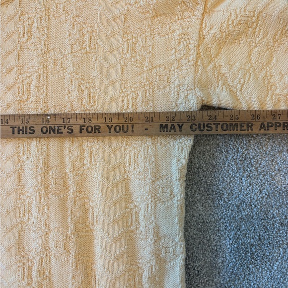 Vintage Absolutely Cotton Yellow Knit Sweater 90s Grandma core Womens XL - Picture 7 of 9